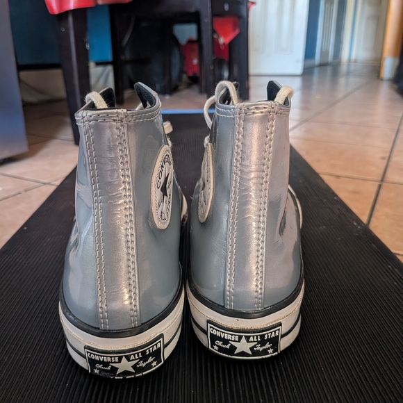 Converse Metallic Silver High-Tops - Picture 5 of 9